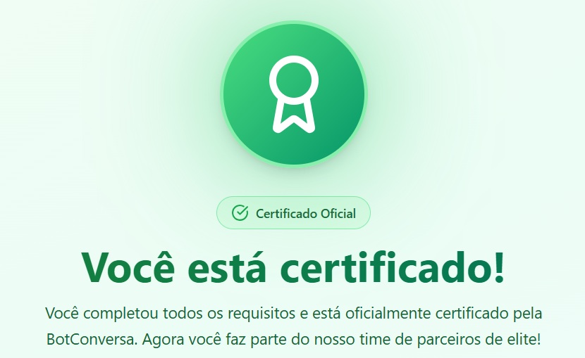 Certificado Oficial BotConversa - Lopes Consulting Colab